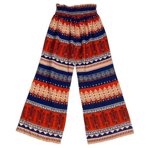 Wide-Leg Palazzo Pants XL Boho Festival Loungewear Casual Southwestern Bohemian - Picture 4 of 9